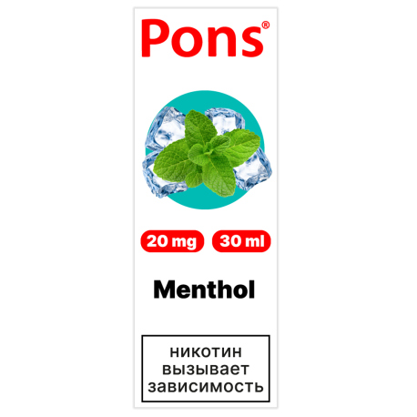 Жидкость PONS Salt - Menthol (Ментол) 30 мл 20 мг (м)