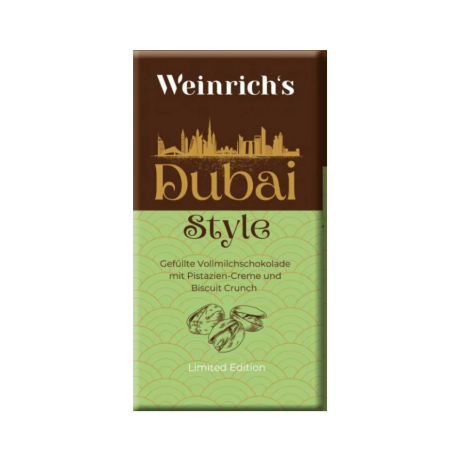 Шоколадая плитка Weinrich's Dubai Style 100г (10шт в уп) Германия