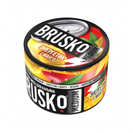 Бестабачная смесь для кальяна BRUSKO Энергетик с манго Medium 50 гр МАРКИРОВКА