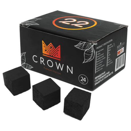 Уголь CROWN кокосовый 22х22х22 0,25кг (24 кубика)