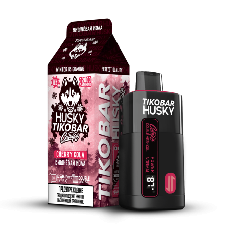 Одноразовая ЭС TIKOBAR HUSKY Сибирь 12.000 - Cherry cola (Вишнёвая кола) (м)