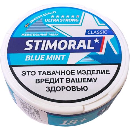Жевательный табак STIMORAL CLASSIC - BLUE MINT 10 гр 20 паучей