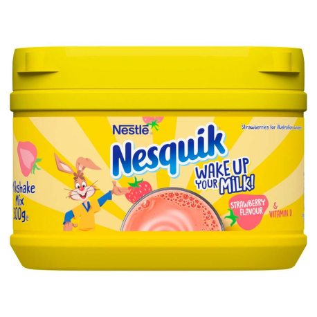 Молочный коктейль Nesquik со вкусом клубники баночка 300гр (10шт в уп) ПОЛЬША