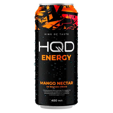 Энергетический напиток HQD Energy - Mango nectar 450 мл (12 шт в упак)   НОВИНКА 02 2024