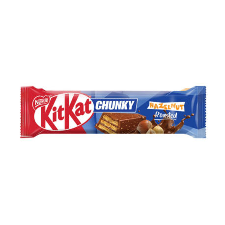 Батончик KitKat Chunky Hazelnut Roasted (Кит Кат Чанки Фундук в молочном шоколаде) 38г (12шт в уп)