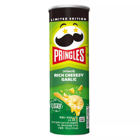 Чипсы Pringles - Rich Cheesy Garlic (Насыщенный Сырно-Чесночный вкус) 102гр (12шт в уп) Корея