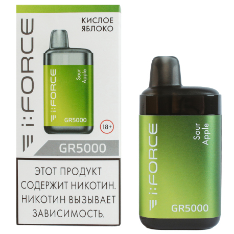 Одноразовая ЭС iFORCE GR5000 - Кислое яблоко (м)