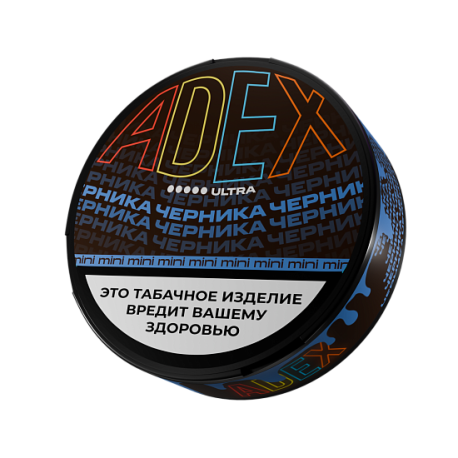 Жевательный табак ADEX - ЧЕРНИКА стронг МИНИ 8гр 30 паучей   НОВИНКА 12 2025