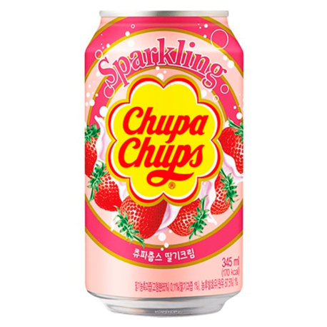 Газированный напиток Chupa Chups Strawberry (Клубника) 345мл  (24шт в уп) 