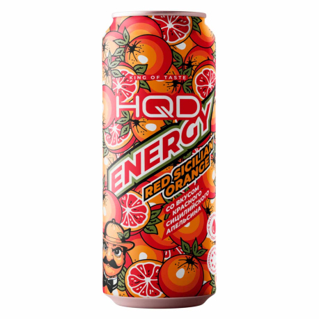 Энергетический напиток HQD Energy NEW - Red sicilian orange (Красный апельсин) 450 мл (12 шт в упак)