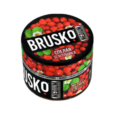 Бестабачная безникотиновая смесь для кальяна BRUSKO - Спелая земляника 50 гр Medium (М)