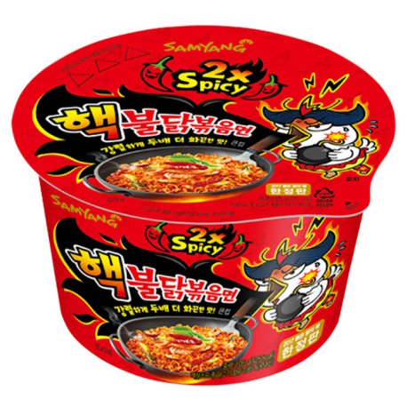 Лапша Samyang 105г Chicken Ramen Big Bowl Очень острая со вкусом курицы (16шт в уп) Корея