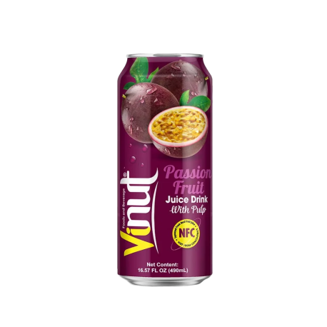 Напиток Vinut Passion Fruit w/ Pulp Маракуйя с мякотью (55% сок) 490мл (24шт в уп)