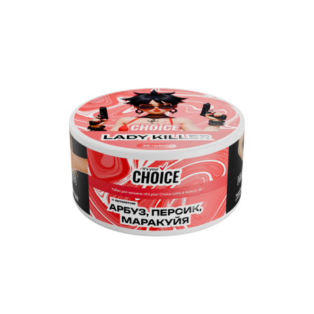 Табак «It’s your Choice» - Lady Killer (Арбуз, персик, маракуйя) (25 гр)   НОВИНКА 12 2025