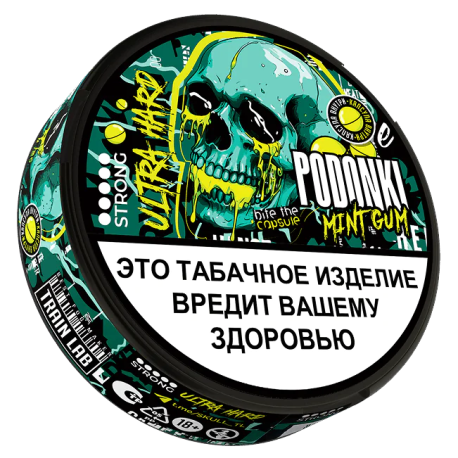Жевательный табак PODgONKI ULTRA HARD - MINT GUM мятная жвачка (с кнопкой)  НОВИНКА 05 2025