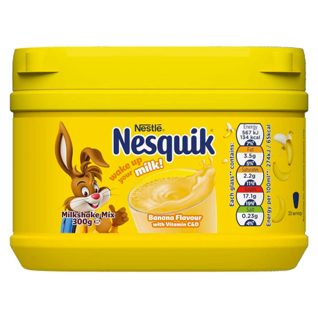 Молочный коктейль Nesquik со вкусом банана баночка 300гр (10шт в уп) ПОЛЬША