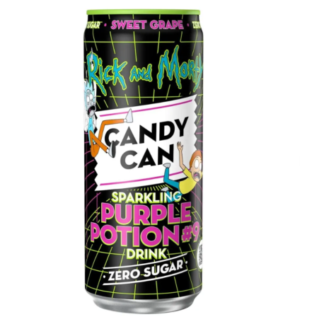 Газированный напиток Candy Can Rick & Morty Purple Mix Sweet Grape, без сахара 330мл ж/б (12шт в уп)