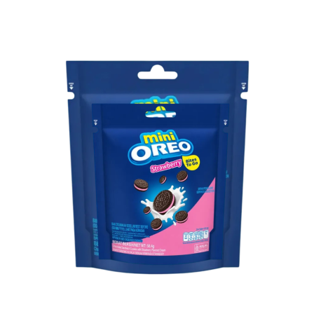 Печенье Mini Oreo Strawberry (Орео Мини с Клубничным кремом) 58,4г (24шт в уп) пакет ИНДОНЕЗИЯ