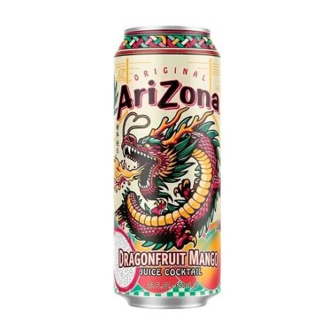Arizona Juice Cocktail Dragonfruit Mango - Соковый Коктейль Драконий фрукт и Манго 650мл (24шт в уп)
