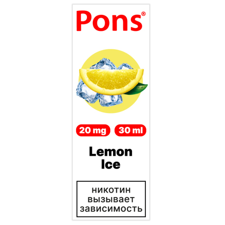 Жидкость PONS Salt - Lemon ice (Ледяной лимон) 30 мл 20 мг (м)