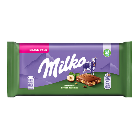 Шоколадная плитка Милка 45гр - Broken Hazelnut (19шт в уп) ГЕРМАНИЯ