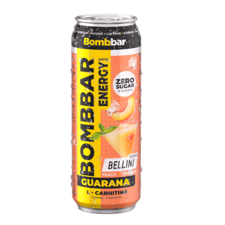 Напиток безалкогольный тонизирующий BOMBBAR - Bellini (Беллини) 450 мл (12 шт в упак)