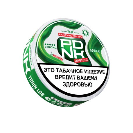 Жевательный табак PDNK ULTRA HARD - APPLE (с кнопкой) 8гр 19паучей НОВИНКА12 2025
